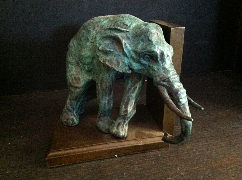Bronze Elephant Book End