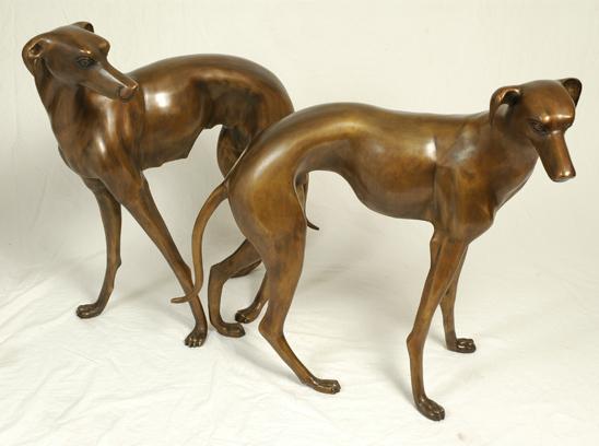 Pair of Greyhound Dogs - Click Image to Close