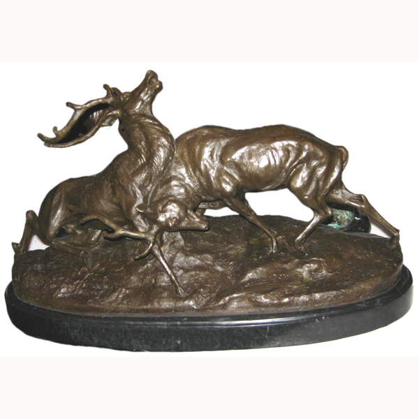 Bronze 2 Elks Fighting