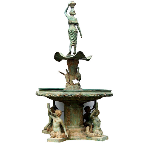 Bronze Fountain with Mermaid - Click Image to Close