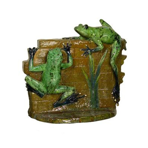 Bronze 2 Frogs on a Wall - Special Patina Bronze 2 Frogs on a Wall - Special Patina