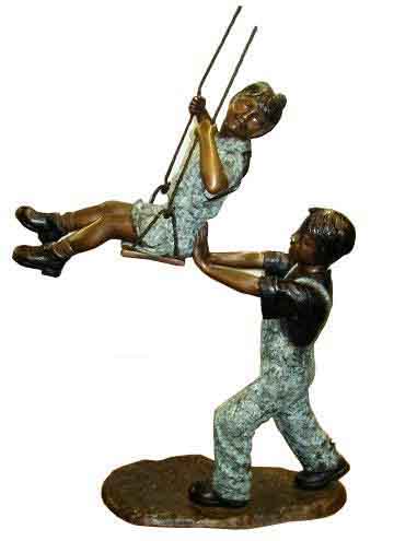 Bronze Children on the Swing - Click Image to Close
