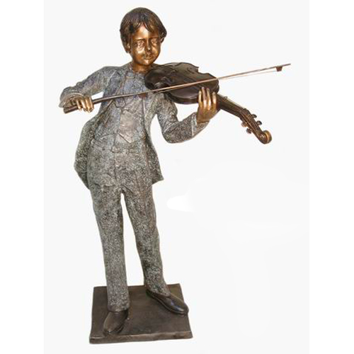 Bronze Boy with Violin - Click Image to Close