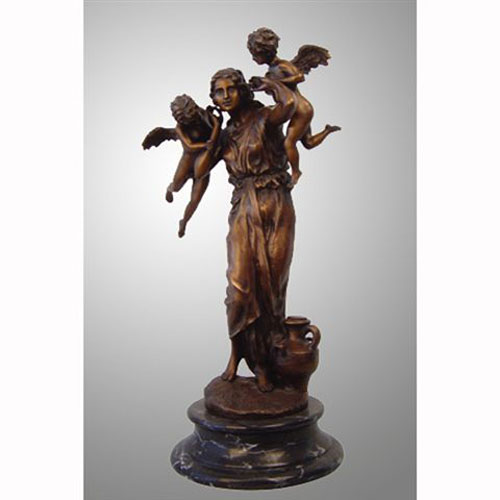 Bronze Female with Cupid - Click Image to Close
