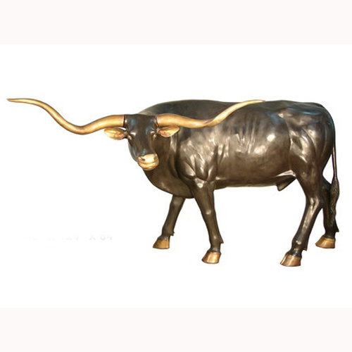 Bronze Longhorn Steer Statue - Click Image to Close
