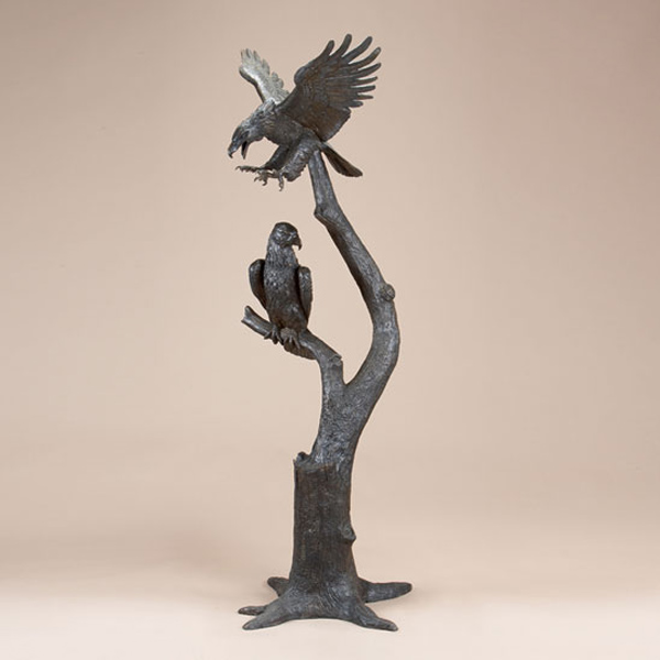 Bronze Two Eagles in Tree Large Bronze Two Eagles in Tree Large