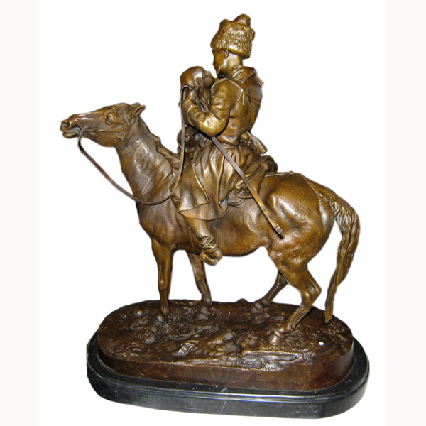 Bronze Russian Soldier on Horse