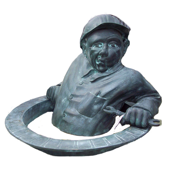 Bronze " Utility worker in a Man-hole " Bronze " Utility worker in a Man-hole "