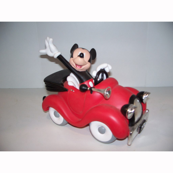 Mickey in a Race Car