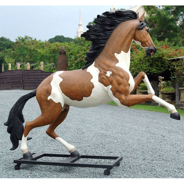 Indian Horse with Metal Base