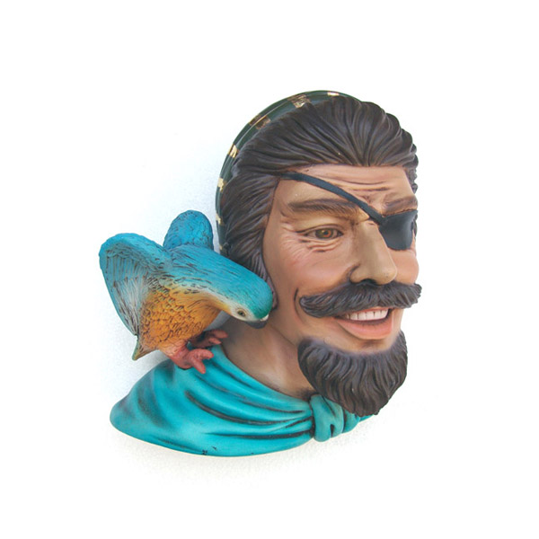 Pirate Head with Bird Wall Decor