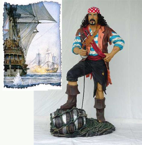 Pirate Life-Sized Statue - Click Image to Close