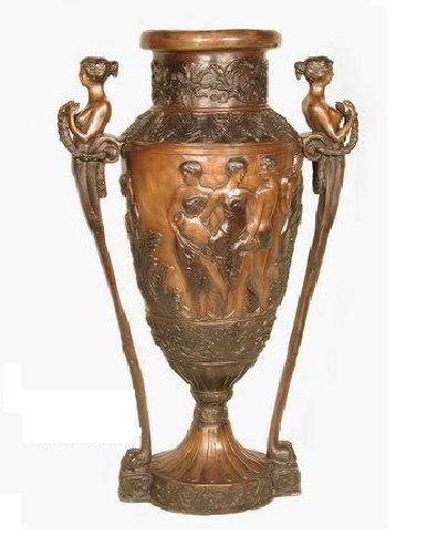 Bronze Vase with Standing Women - Click Image to Close