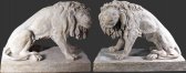 Set of Lions in Roman Stone Finish Set of Lions in Roman Stone Finish