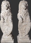 Fiberglass Heraldic Lions / Roman Stone Finish (SET OF 2) Fiberglass Heraldic Lions / Roman Stone Finish (SET OF 2)