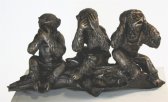 Bronze Three Monkeys Sitting Bronze Three Monkeys Sitting