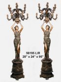 Bronze Lady Rising Candlestick On Base (Pair) Bronze Lady Rising Candlestick On Base (Pair)