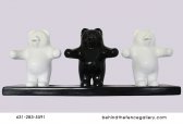 Black and White Gummy Bear Trio Wall Mount Statue Black and White Gummy Bear Trio Wall Mount Statue
