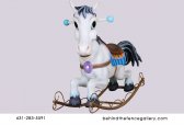 Cartoon White Rocking Horse Statue Cartoon White Rocking Horse Statue