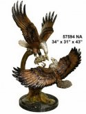 Two Eagles with Fish on Marble Base Two Eagles with Fish on Marble Base
