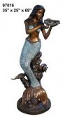 Bronze Mermaid with Shell Fountain Bronze Mermaid with Shell Fountain