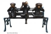 3 Monkeys on Bench 3 Monkeys on Bench
