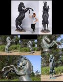 Fiberglass Rearing Black Stallion 8.5 Ft. Fiberglass Rearing Black Stallion 8.5 Ft.