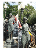 Bronze Woman Holding Torch Light Bronze Woman Holding Torch Light