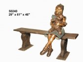 Girl on a Bench with Her Doll Girl on a Bench with Her Doll