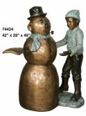 Bronze Boy with Snowman Bronze Boy with Snowman