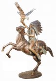 Bronze Indian Warrior on Rearing Horse Bronze Indian Warrior on Rearing Horse