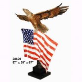 Bronze Eagle With the American Flag Bronze Eagle With the American Flag