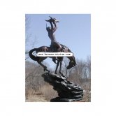 Bronze Indian holding Buffalo Skull Bronze Indian holding Buffalo Skull