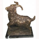 Bronze Goat with Marble Base Bronze Goat with Marble Base