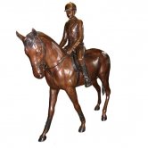 Bronze Young Girl riding a Pony Bronze Young Girl riding a Pony