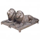 Pair of Bronze Laying Lions Pair of Bronze Laying Lions