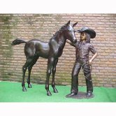 Bronze Little Girl with Foal Bronze Little Girl with Foal