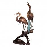 Bronze Cranes on a Log Bronze Cranes on a Log
