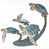 Bronze Four Turtle Swimming Bronze Four Turtle Swimming