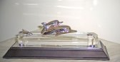 " Two Dolphins " on Lucite Base " Two Dolphins " on Lucite Base