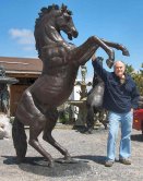 Bronze Rearing Horse 8 1/2 Feet Tall Bronze Rearing Horse 8 1/2 Feet Tall