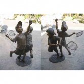Bronze Boys Playing Tennis Bronze Boys Playing Tennis