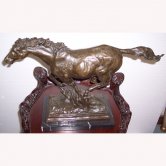 Bronze running Horse with Marble Base Bronze running Horse with Marble Base