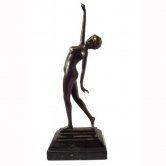 Bronze Dancing Girl with Marble Base Bronze Dancing Girl with Marble Base