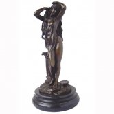 Bronze Woman with Marble Base Bronze Woman with Marble Base