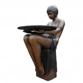 Bronze sitting Woman with Tray Bronze sitting Woman with Tray