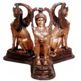 Bronze Table Base of three winged Female Griffins Bronze Table Base of three winged Female Griffins