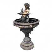 Bronze Child Mermaid holding Fish Bronze Child Mermaid holding Fish