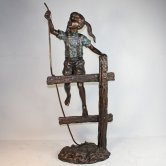 Girl climbing Fence Bronze Girl climbing Fence Bronze