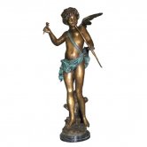 Bronze Cupid Holding a Rose Bronze Cupid Holding a Rose
